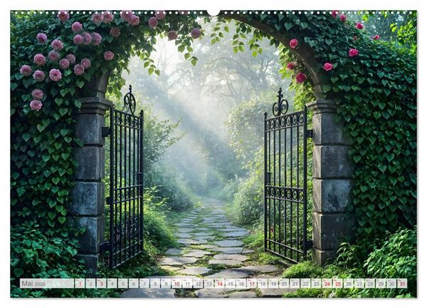 Produktbild: Fl&uuml;stern der Verg&auml;nglichkeit - Gothic Dark Nature Landschaften (Wandkalender 2026 DIN A2 quer), CALVENDO Monatskalender