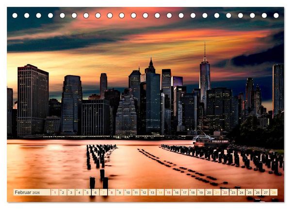 Produktbild: Metropolen der Welt - Skylines in der Nacht (Tischkalender 2026 DIN A5 quer), CALVENDO Monatskalender