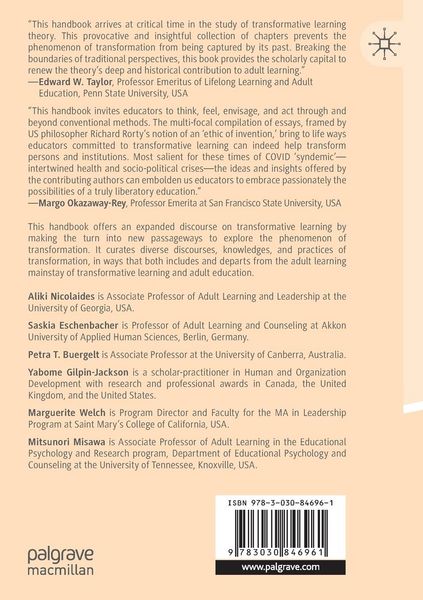 Produktbild: The Palgrave Handbook of Learning for Transformation