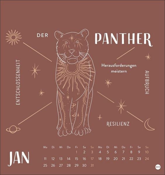 Produktbild: Krafttiere Postkartenkalender 2027