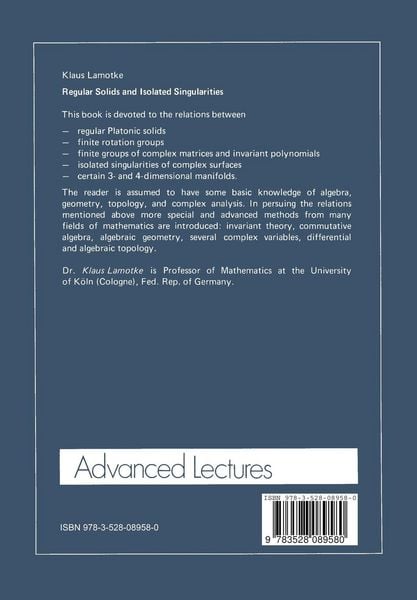 Produktbild: Regular Solids and Isolated Singularities