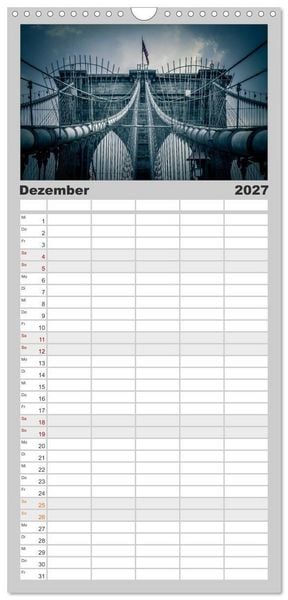 Produktbild: Familienplaner 2027 - New York Shoots mit 5 Spalten (Wandkalender, 21 x 45 cm) CALVENDO