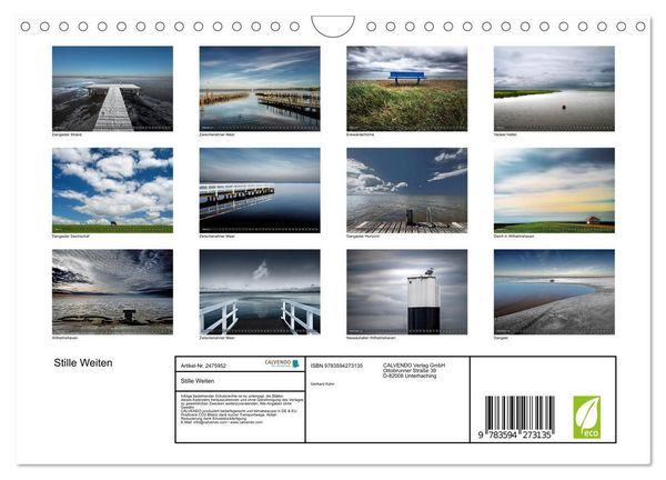 Produktbild: Stille Weiten (Wandkalender 2027 DIN A4 quer), CALVENDO Monatskalender