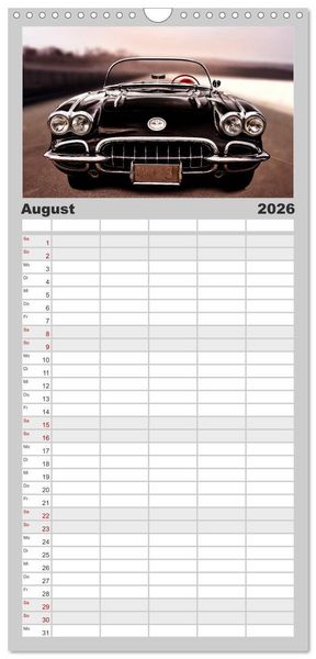 Produktbild: Familienplaner 2026 - American Classic Cars mit 5 Spalten (Wandkalender, 21 x 45 cm) CALVENDO