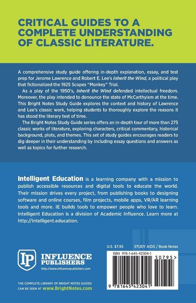 Produktbild: Study Guide to Inherit the Wind by Jerome Lawrence and Robert E. Lee