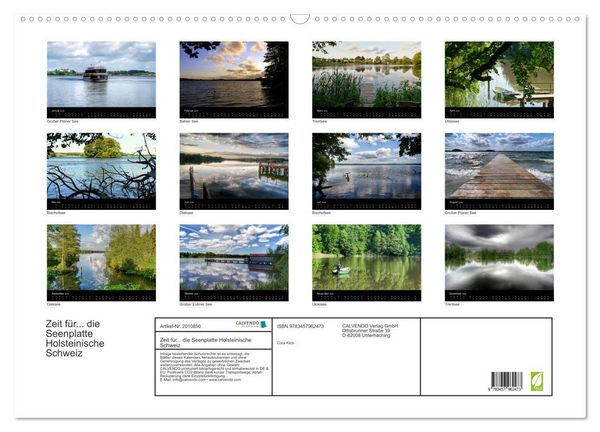 Produktbild: Zeit f&uuml;r... die Seenplatte Holsteinische Schweiz (Wandkalender 2026 DIN A2 quer), CALVENDO Monatskalender