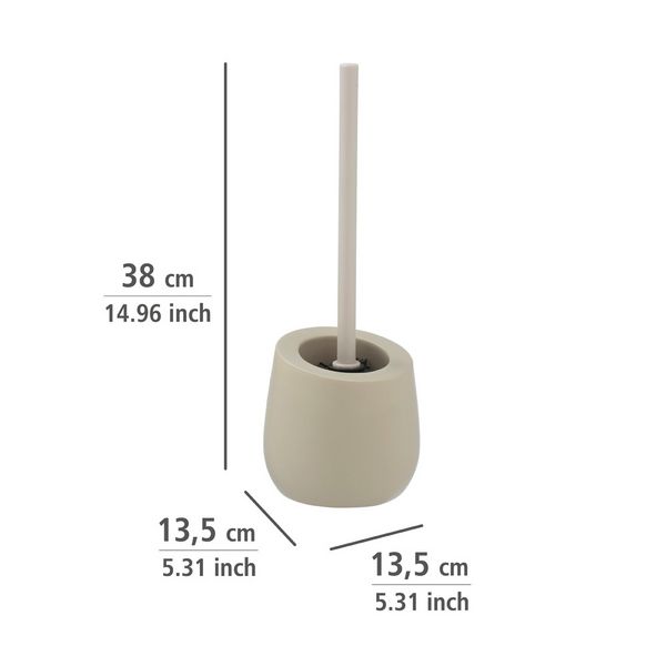 Produktbild: WC-Garnitur Mod. Badi Beige Keramik, mit Silikon-B&uuml;rstenkopf