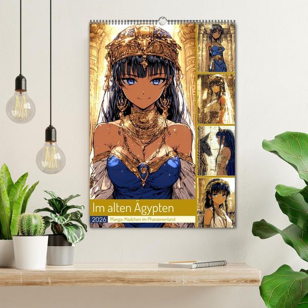 Produktbild: Im alten &Auml;gypten. Manga-M&auml;dchen im Pharaonenland (Wandkalender 2026 DIN A2 hoch), CALVENDO Monatskalender