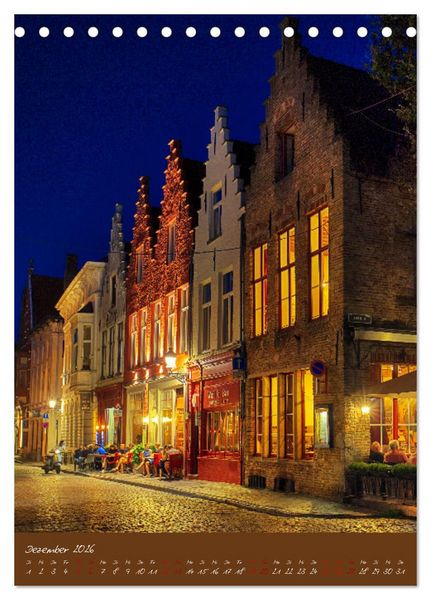 Produktbild: D&auml;mmerung in Gent und Br&uuml;gge (Tischkalender 2026 DIN A5 hoch), CALVENDO Monatskalender