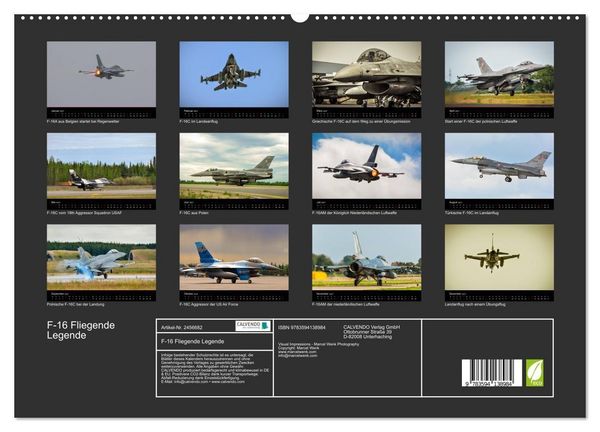 Produktbild: F-16 Fliegende Legende (hochwertiger Premium Wandkalender 2027 DIN A2 quer), Kunstdruck in Hochglanz