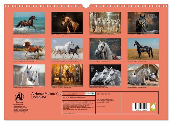 Produktbild: A Horse Makes You Complete (Wall Calendar 2026 DIN A3 landscape), CALVENDO 12 Month Wall Calendar