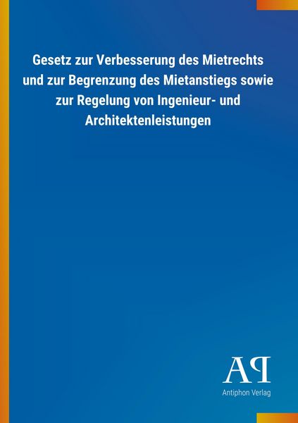 Produktbild: Gesetz zur Verbesserung des Mietrechts und zur Begrenzung de