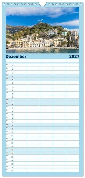 Produktbild: Familienplaner 2027 - Amalfi - Traumhafte K&uuml;ste zwischen Himmel und Meer mit 5 Spalten (Wandkalender, 21 x 45 cm) CALVENDO