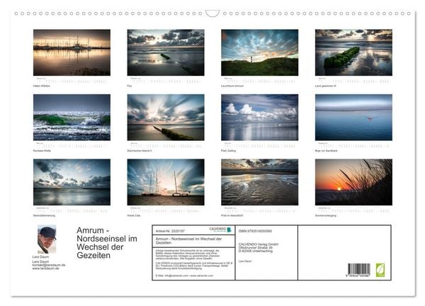 Produktbild: Amrum - Nordseeinsel im Wechsel der Gezeiten (Wandkalender 2026 DIN A2 quer), CALVENDO Monatskalender