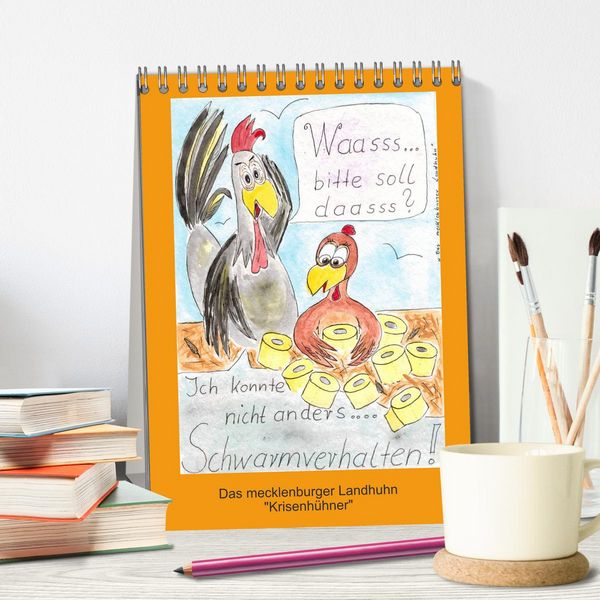 Produktbild: Das mecklenburger Landhuhn "Krisenh&uuml;hner" (Tischkalender 2026 DIN A5 hoch), CALVENDO Monatskalender