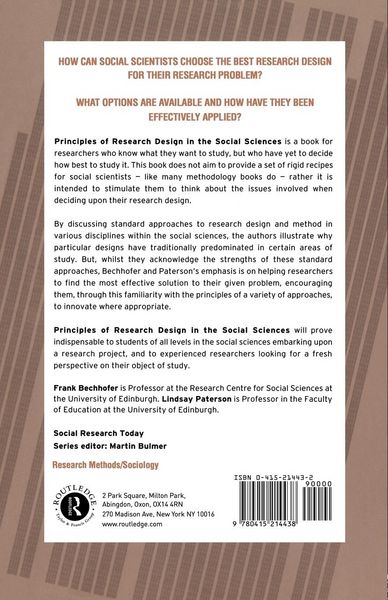 Produktbild: Principles of Research Design in the Social Sciences