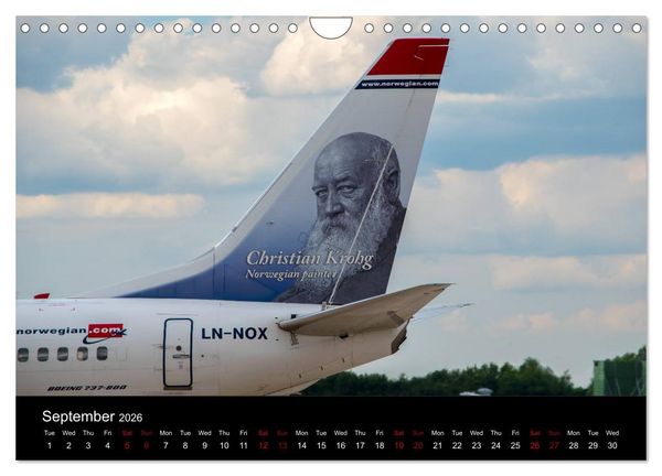Produktbild: Airline Tails (Wall Calendar 2026 DIN A4 landscape), CALVENDO 12 Month Wall Calendar