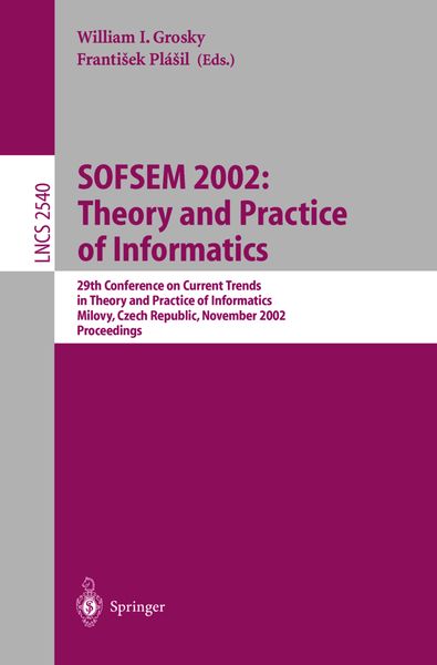Produktbild: SOFSEM 2002: Theory and Practice of Informatics