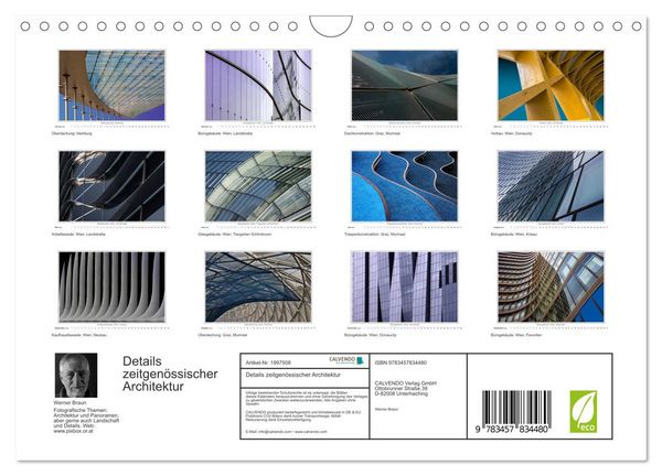 Produktbild: Details zeitgen&ouml;ssischer Architektur (Wandkalender 2026 DIN A4 quer), CALVENDO Monatskalender