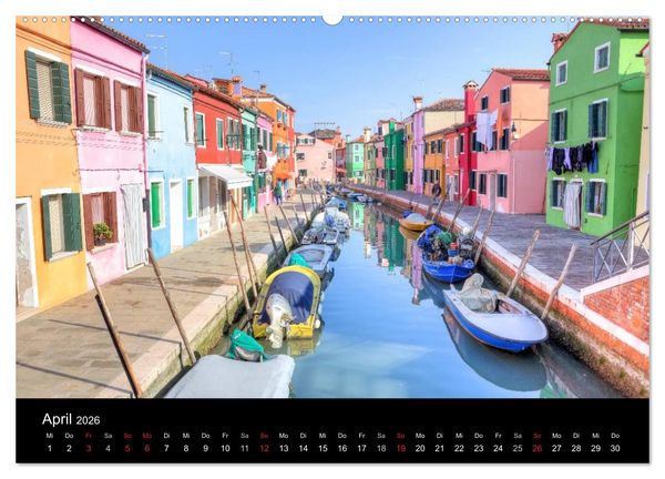 Produktbild: Die bunten H&auml;user von Burano (Wandkalender 2026 DIN A2 quer), CALVENDO Monatskalender