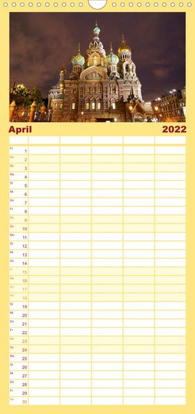 Produktbild: Familienplaner Sankt Petersburg (Wandkalender 2022 , 21 cm x 45 cm, hoch)