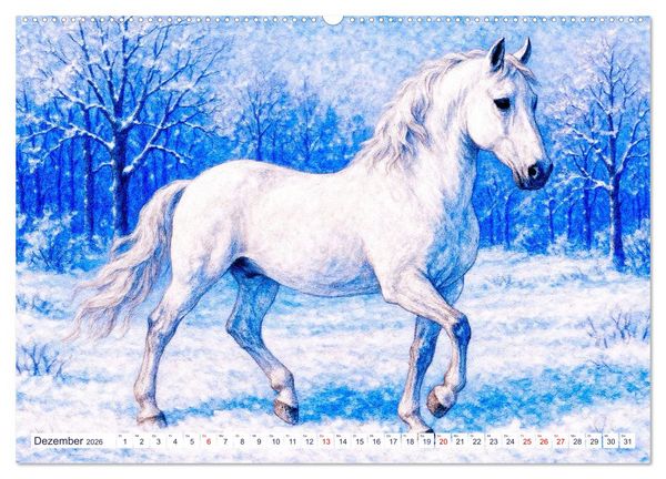 Produktbild: Lipizzaner. Kunstvolle Portr&auml;ts sch&ouml;ner Pferde (Wandkalender 2026 DIN A2 quer), CALVENDO Monatskalender