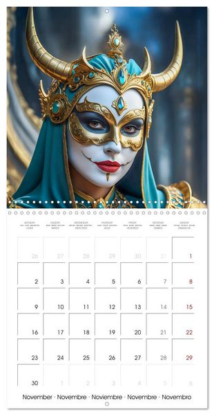 Produktbild: Masks from the realm of fantasy (Wall Calendar 2026 12 &times; 12 Inch) CALVENDO 12 Month Wall Calendar