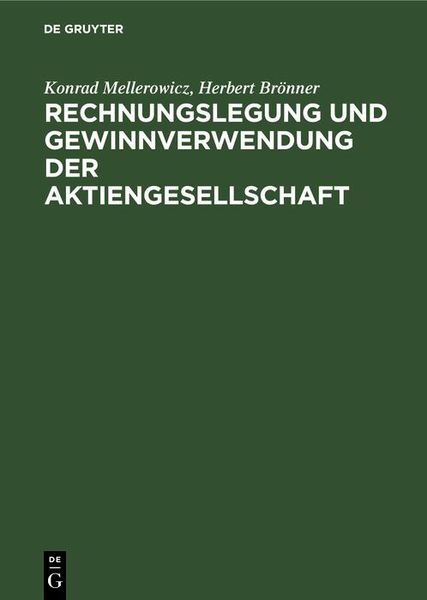 Produktbild: Rechnungslegung und Gewinnverwendung der Aktiengesellschaft
