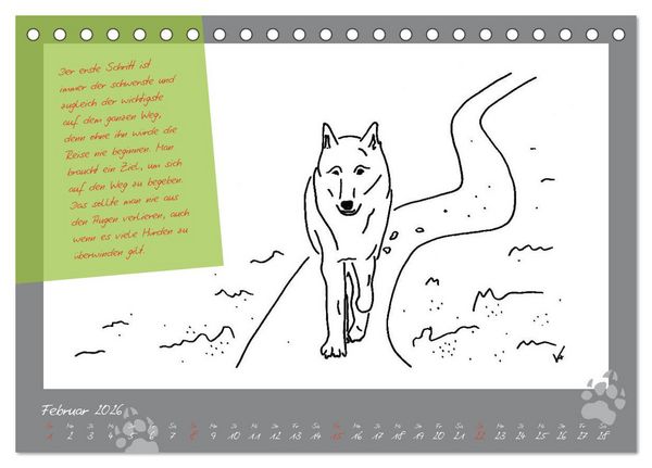 Produktbild: Der kleine GROSSE Wolf - Kalender (Tischkalender 2026 DIN A5 quer), CALVENDO Monatskalender