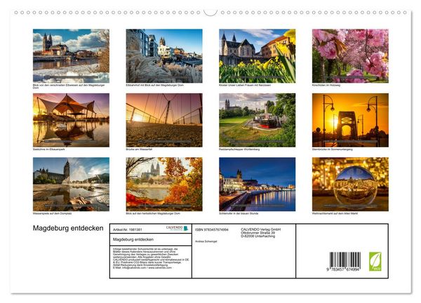 Produktbild: Magdeburg entdecken (hochwertiger Premium Wandkalender 2026 DIN A2 quer), Kunstdruck in Hochglanz