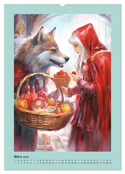 Produktbild: Zauberhafte M&auml;rchenillustrationen im Romantik-Stil (hochwertiger Premium Wandkalender 2026 DIN A2 hoch), Kunstdruck in Hochglanz