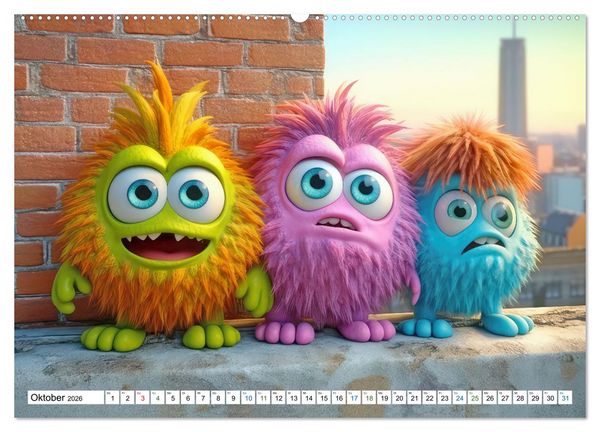 Produktbild: Monsterparade im Anmarsch (Wandkalender 2026 DIN A2 quer), CALVENDO Monatskalender