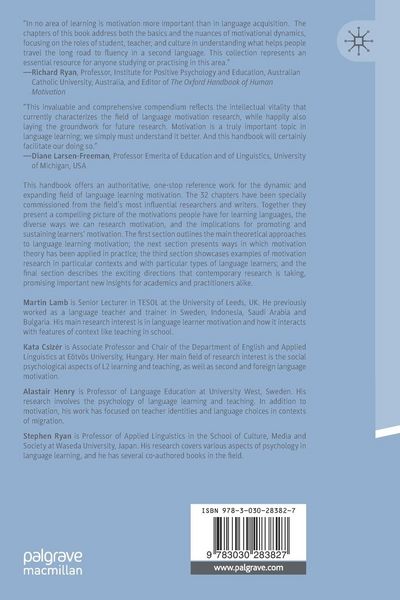 Produktbild: The Palgrave Handbook of Motivation for Language Learning