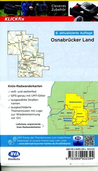 Produktbild: BVA Radwanderkarte Osnabr&uuml;cker Land 1:60.000