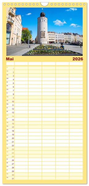 Produktbild: Familienplaner 2026 - G&ouml;rlitz - Europas verborgene Sch&ouml;nheit an der Nei&szlig;e mit 5 Spalten (Wandkalender, 21 x 45 cm) CALVENDO