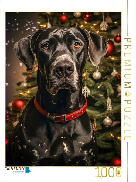 Produktbild: CALVENDO Puzzle Deutsche Dogge, es weihnachtet | 1000 Teile Lege-Gr&ouml;&szlig;e 64x48cm Foto-Puzzle f&uuml;r gl&uuml;ckliche Stunden