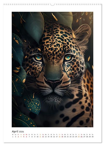 Produktbild: Magische Tiergesichter (hochwertiger Premium Wandkalender 2026 DIN A2 hoch), Kunstdruck in Hochglanz