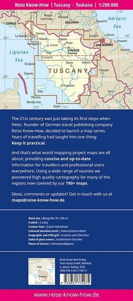 Produktbild: Reise Know-How Landkarte Toskana | Tuscany (1:200.000)