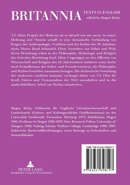 Produktbild: T. S. Eliot, poeta doctus, Tradition und die Konstitution der klassischen Moderne
