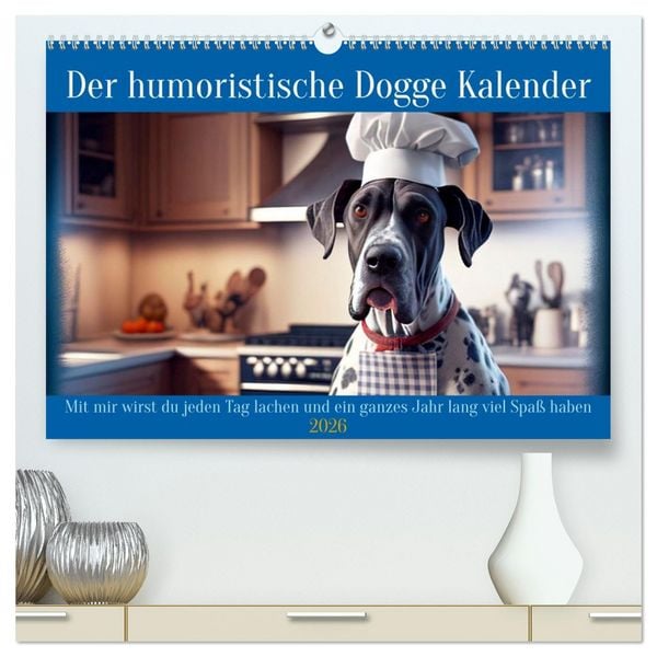 Produktbild: Der humoristische Dogge Kalender (hochwertiger Premium Wandkalender 2026 DIN A2 quer), Kunstdruck in Hochglanz