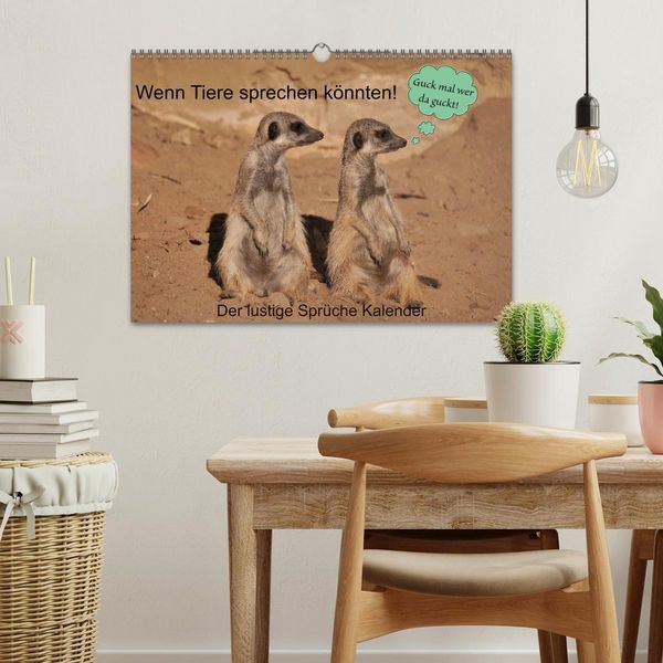 Produktbild: Wenn Tiere sprechen k&ouml;nnten! Der lustige Spr&uuml;che Kalender (Wandkalender 2026 DIN A3 quer), CALVENDO Monatskalender