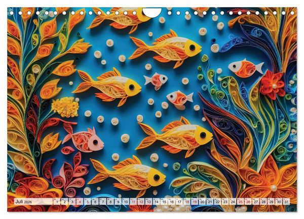Produktbild: Zauberhafte Papierwelten - Meditation & Inspiration (Wandkalender 2026 DIN A4 quer), CALVENDO Monatskalender