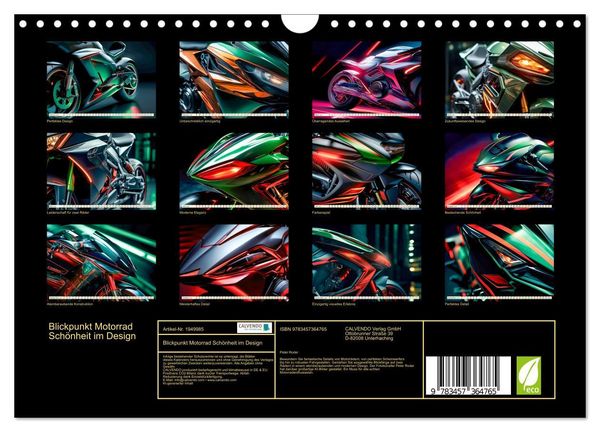 Produktbild: Blickpunkt Motorrad Sch&ouml;nheit im Design (Wandkalender 2026 DIN A4 quer), CALVENDO Monatskalender
