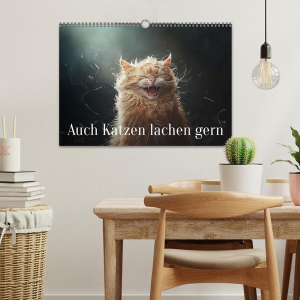 Produktbild: Auch Katzen lachen gern (Wandkalender 2026 DIN A3 quer), CALVENDO Monatskalender