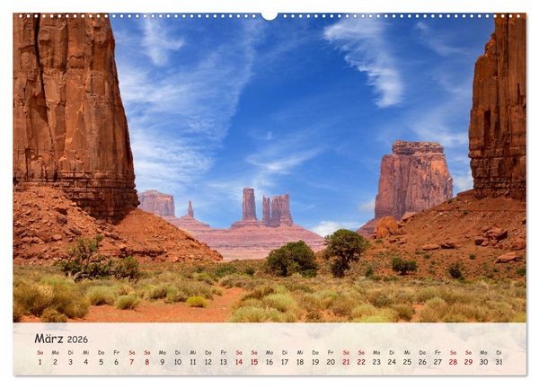 Produktbild: Monument Valley - Faszinierende Westernkulisse in den USA (hochwertiger Premium Wandkalender 2026 DIN A2 quer), Kunstdruck in Hochglanz
