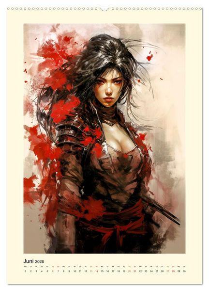 Produktbild: Samurai Amazonen (Wandkalender 2026 DIN A2 hoch), CALVENDO Monatskalender