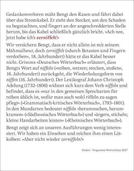 Produktbild: Duden Vergessene Wortsch&auml;tze Tagesabrei&szlig;kalender 2027
