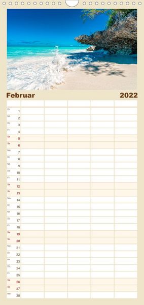 Produktbild: Familienplaner Karibu Sansibar (Wandkalender 2022 , 21 cm x 45 cm, hoch)