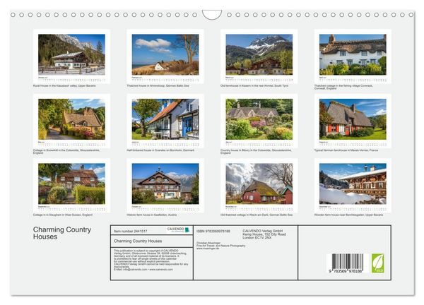 Produktbild: Charming Country Houses (Wall Calendar 2027 DIN A3 landscape), CALVENDO 12 Month Wall Calendar