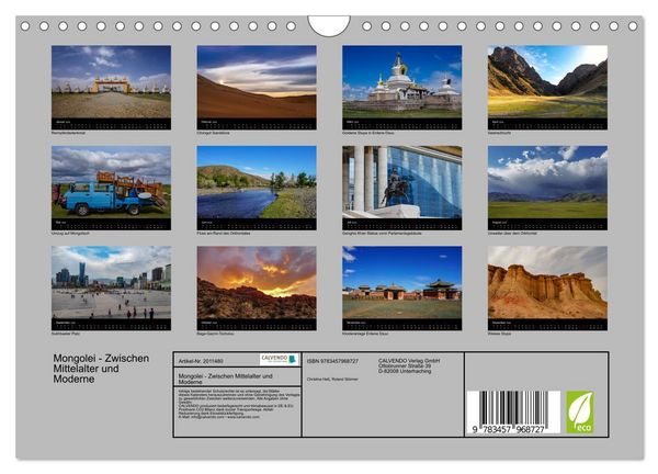 Produktbild: Mongolei - Zwischen Mittelalter und Moderne (Wandkalender 2026 DIN A4 quer), CALVENDO Monatskalender